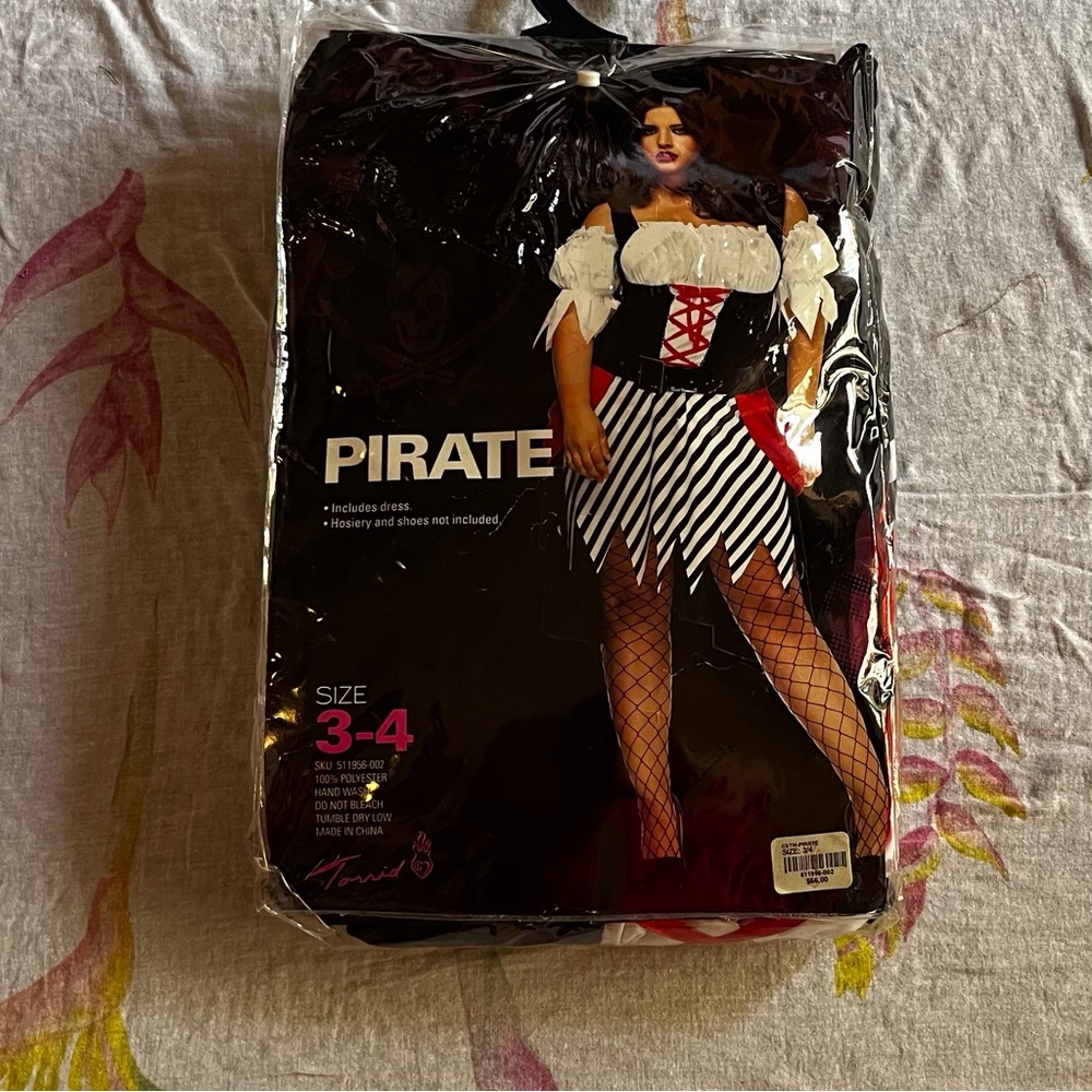 Torrid Black, White & Red Striped Pirate Dress